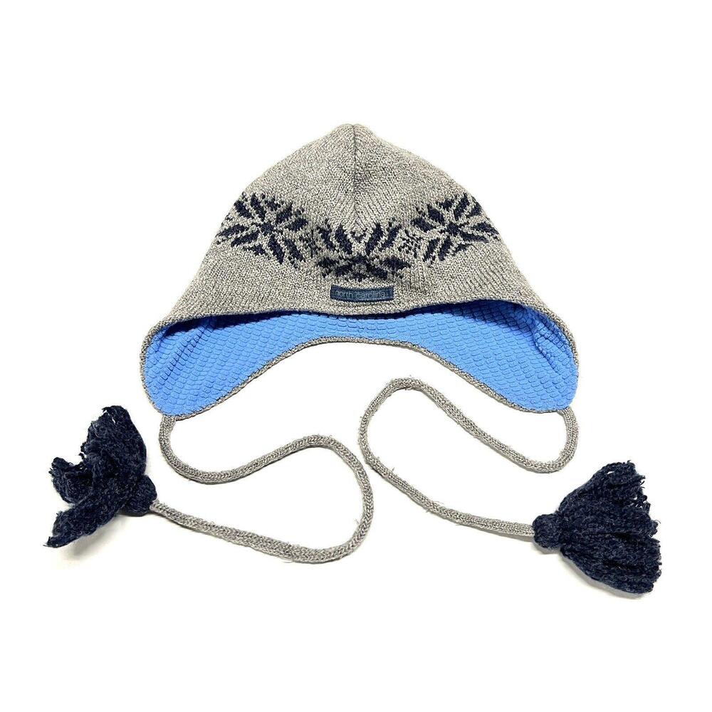 Nike Team Winter Beanie Hat UNC TarHeels Pom Tassels Waffle Interior Snowflake